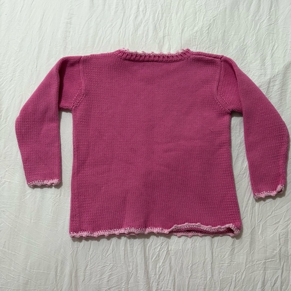 Kids Pink Knit Ballet Slippers Ballerina Sweater - 100% Cotton - Picture 3 of 3